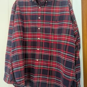 Ralph Lauren Red and Navy Plaid Button-Down Shirt